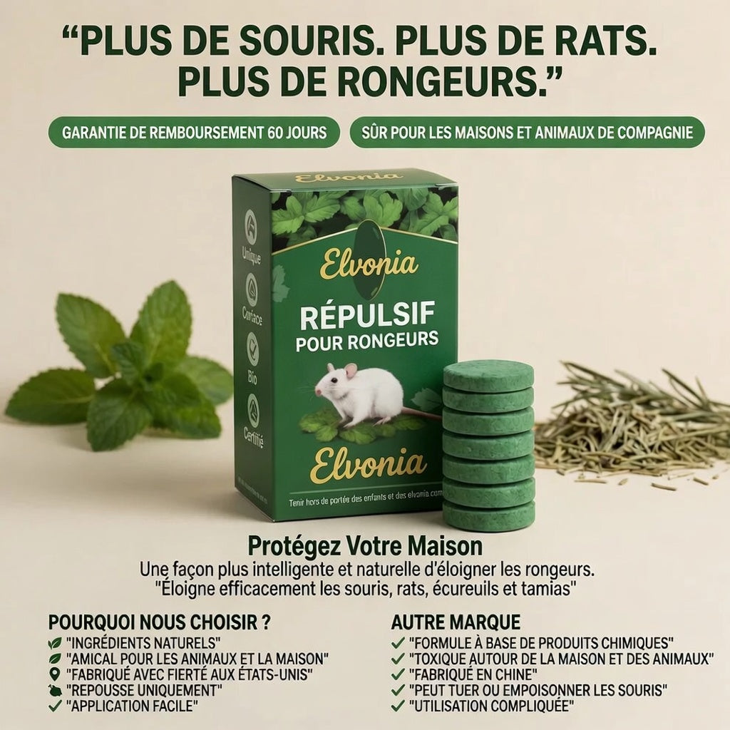 Pastilles répulsives contre les rongeurs — Créez une maison sans rongeurs, sans danger pour les enfants et les animaux de compagnie